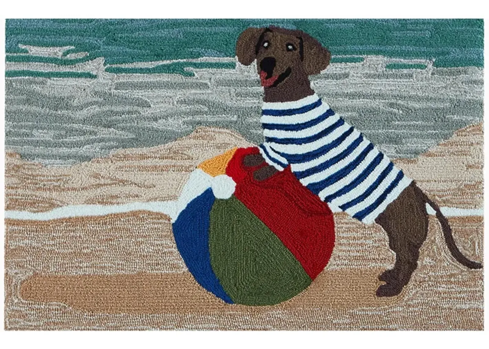 Liora Manne Coastal Dog Front Porch Rug in Ocean by Trans-Ocean Import Co Inc