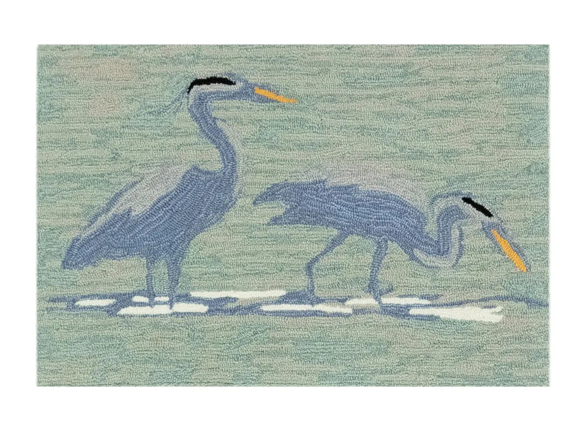 Liora Manne Blue Heron Front Porch Rug in Lake by Trans-Ocean Import Co Inc