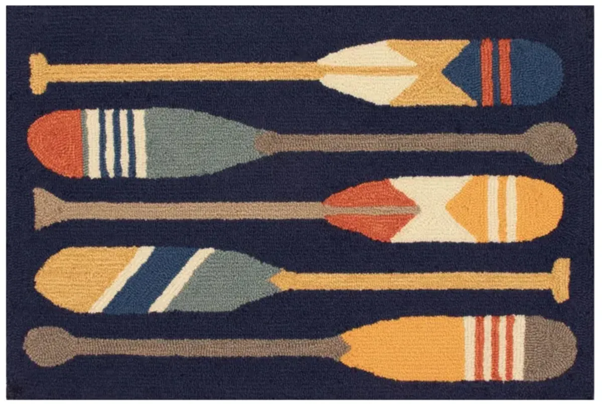 Liora Manne Paddles Front Porch Rug in Navy by Trans-Ocean Import Co Inc