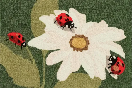 Liora Manne Ladybugs Front Porch Rug in Green by Trans-Ocean Import Co Inc