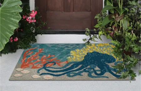 Liora Manne Octopus Front Porch Rug in Ocean by Trans-Ocean Import Co Inc