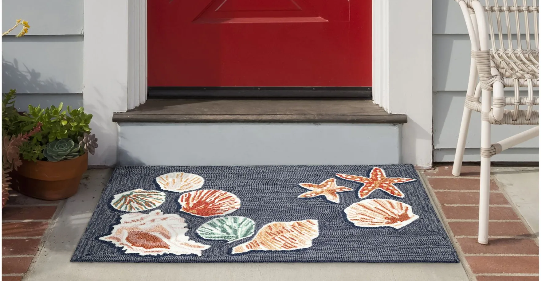 Liora Manne Beachcomber Front Porch Rug in Denim by Trans-Ocean Import Co Inc