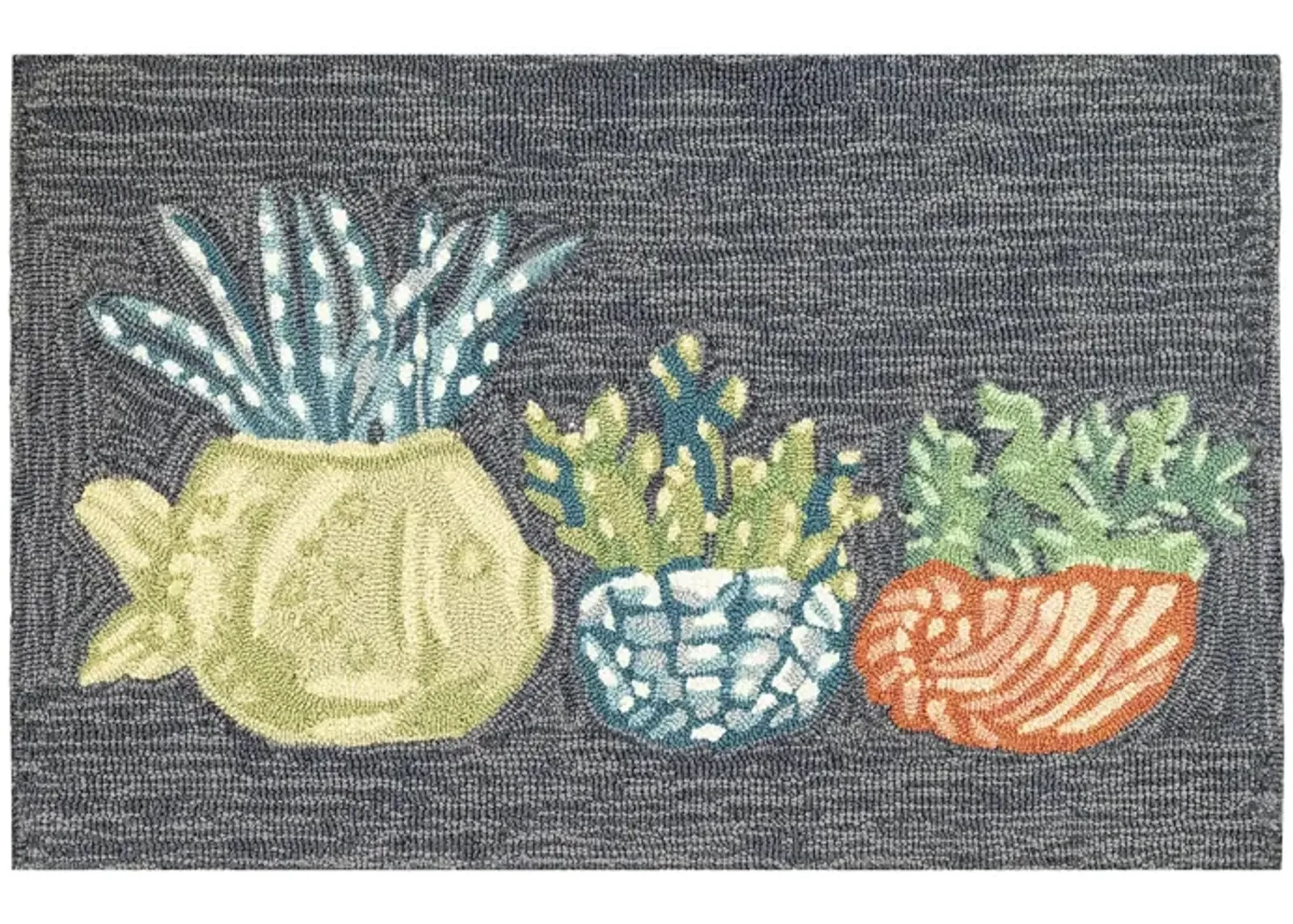 Liora Manne Happy Plant Front Porch Rug in Navy by Trans-Ocean Import Co Inc