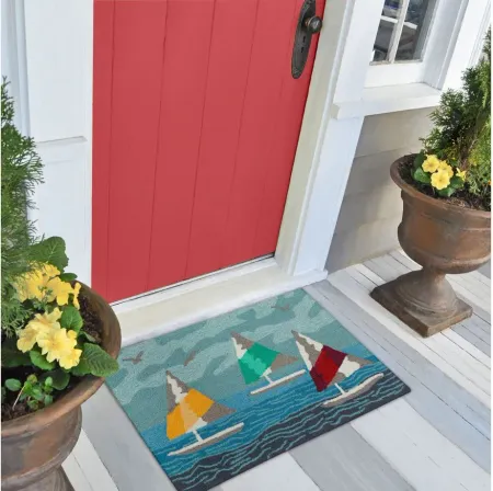 Liora Manne Sail Away Front Porch Rug in Sea by Trans-Ocean Import Co Inc
