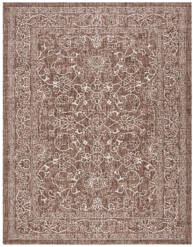 Courtyard Pacific Indoor/Outdoor Area Rug in Brown & Ivory by Safavieh