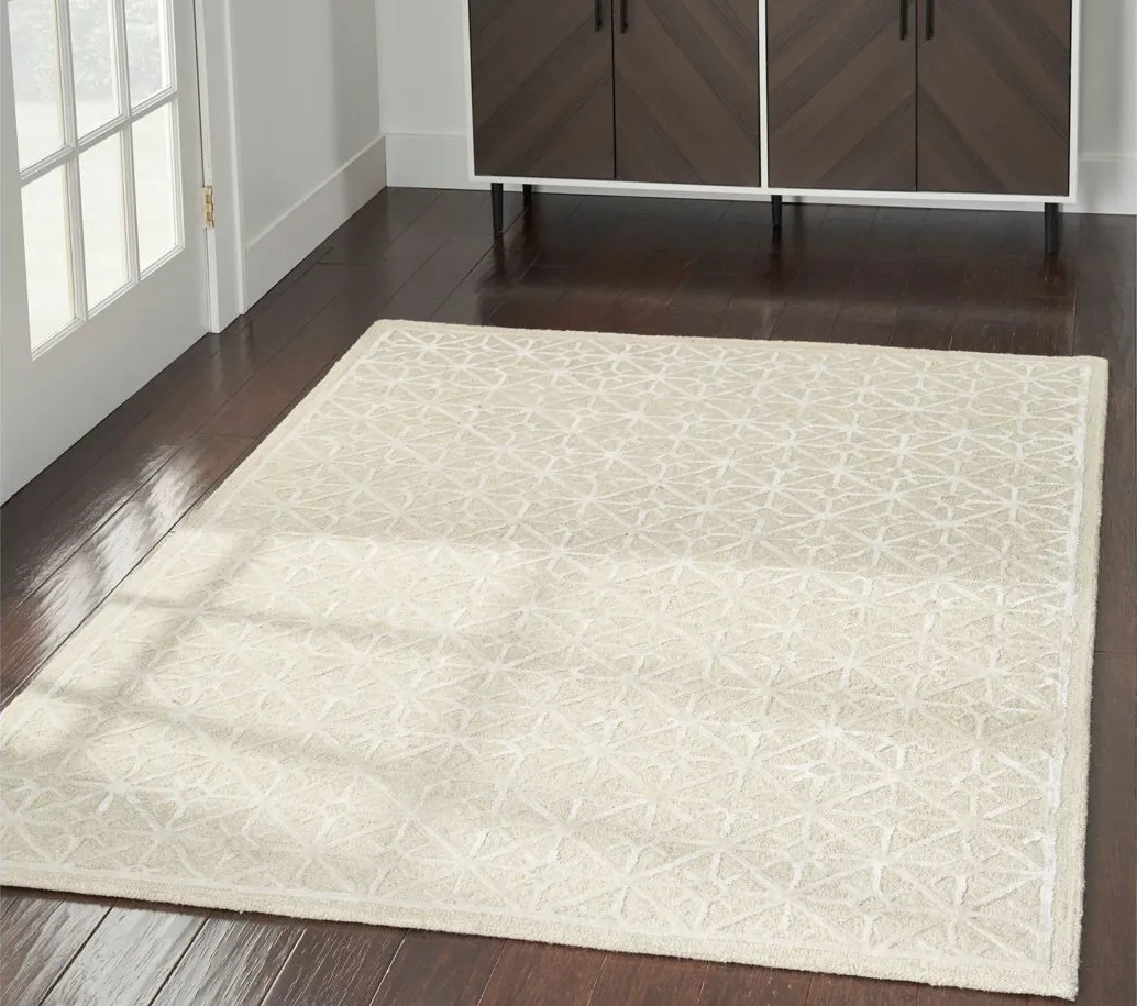 Nicole Curtis Caerthe Area Rug in Ivory by Nourison