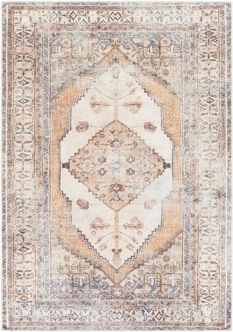 Amelie Area Rug in Camel, Wheat, Ivory, Dark Brown, Saffron, Burnt Orange, Medium Gray, Sky Blue by Surya