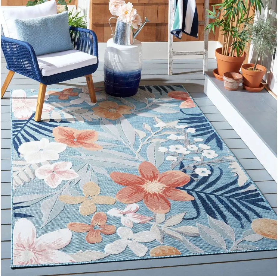 Cabana III Area Rug in Aqua & Rust by Safavieh