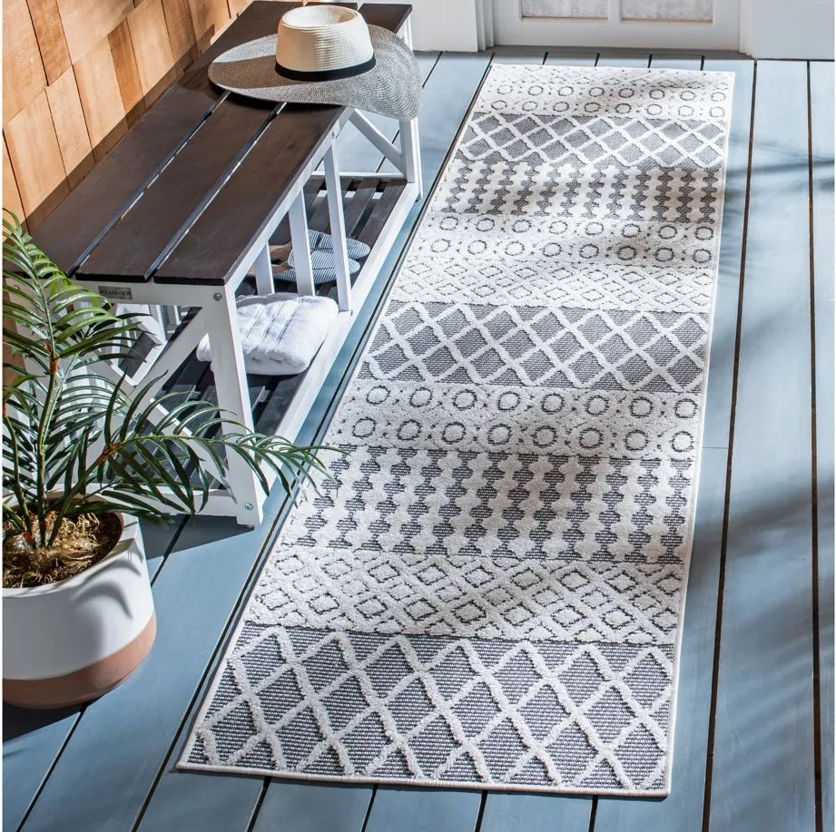 Cabana Runner Rug in Ivory & Gray by Safavieh