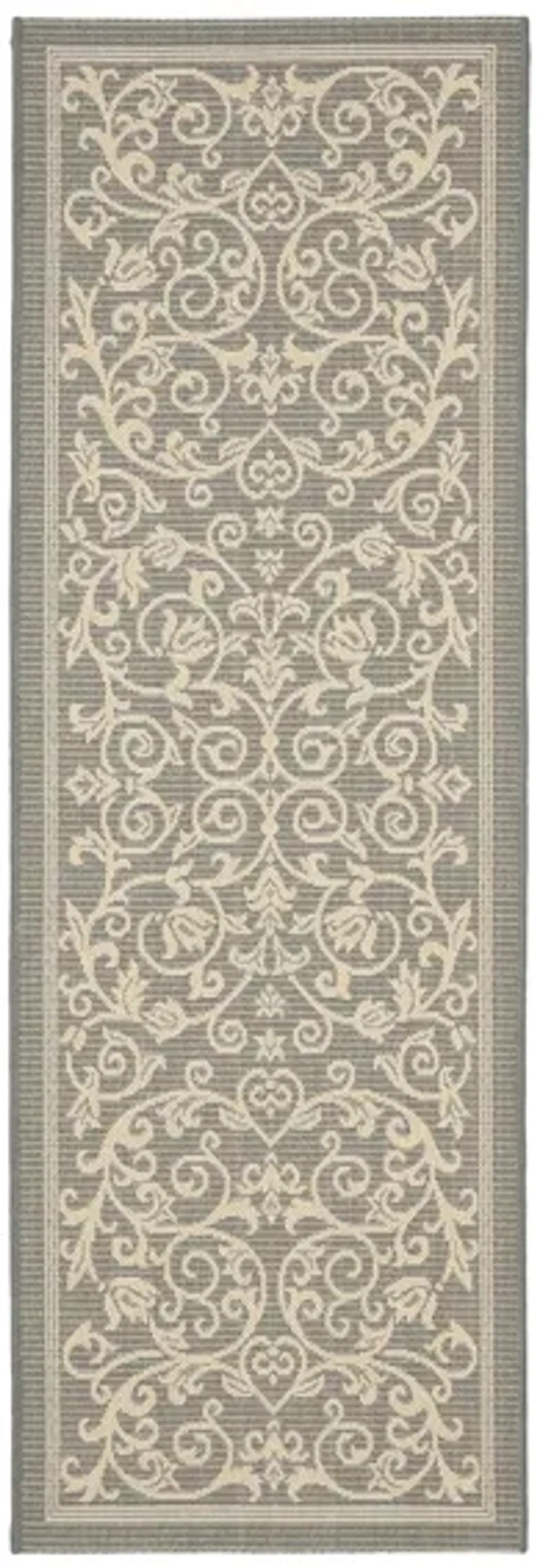 Courtyard Runner Rug in Gray & Natural by Safavieh