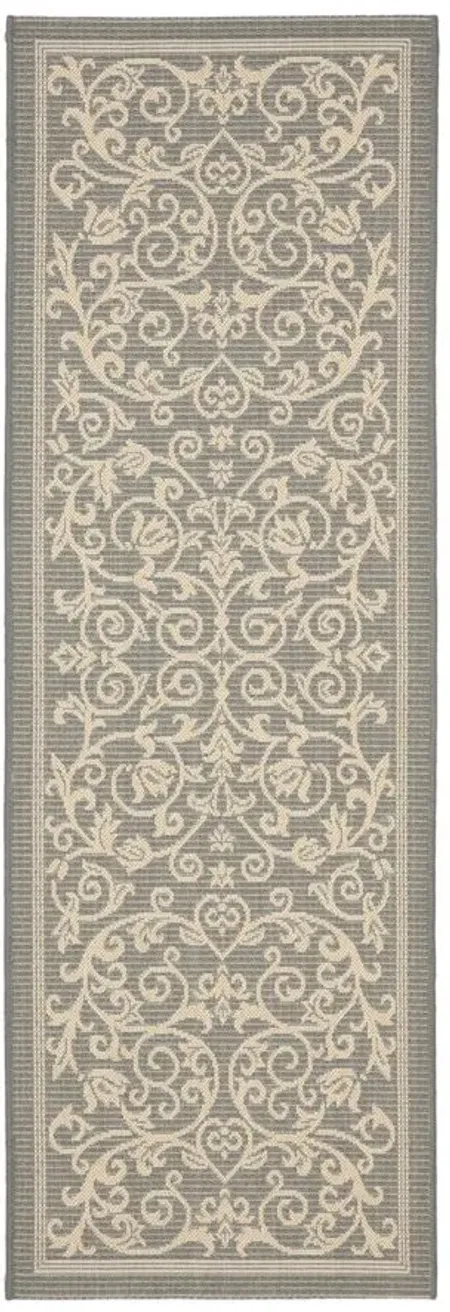 Courtyard Runner Rug in Gray & Natural by Safavieh