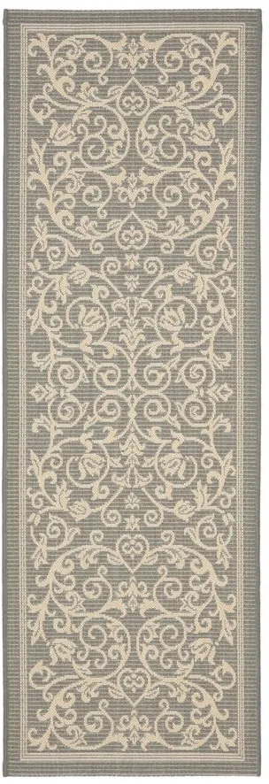 Courtyard Runner Rug in Gray & Natural by Safavieh