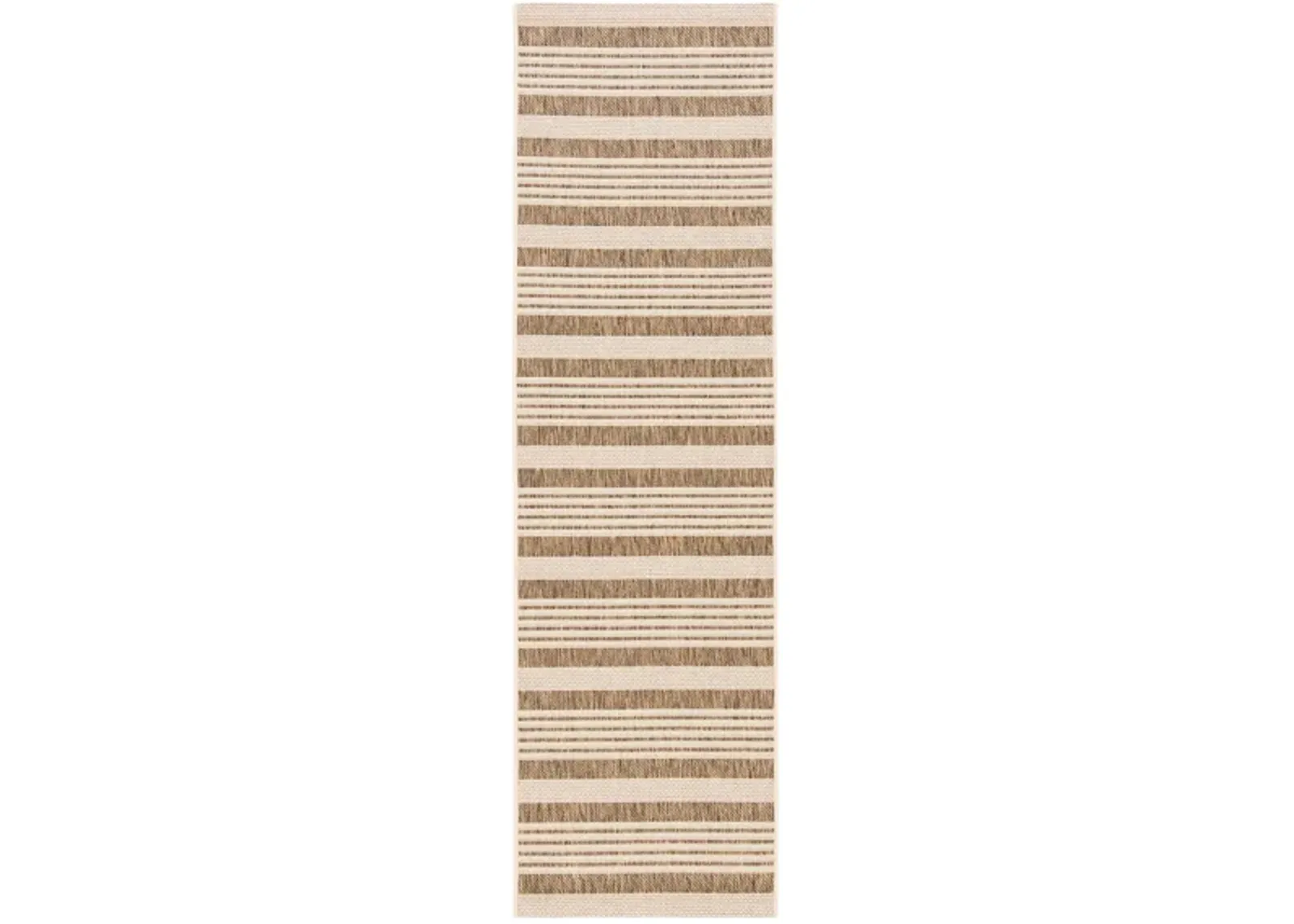 Courtyard Indoor/Outdoor Runner Rug in Brown & Bone by Safavieh