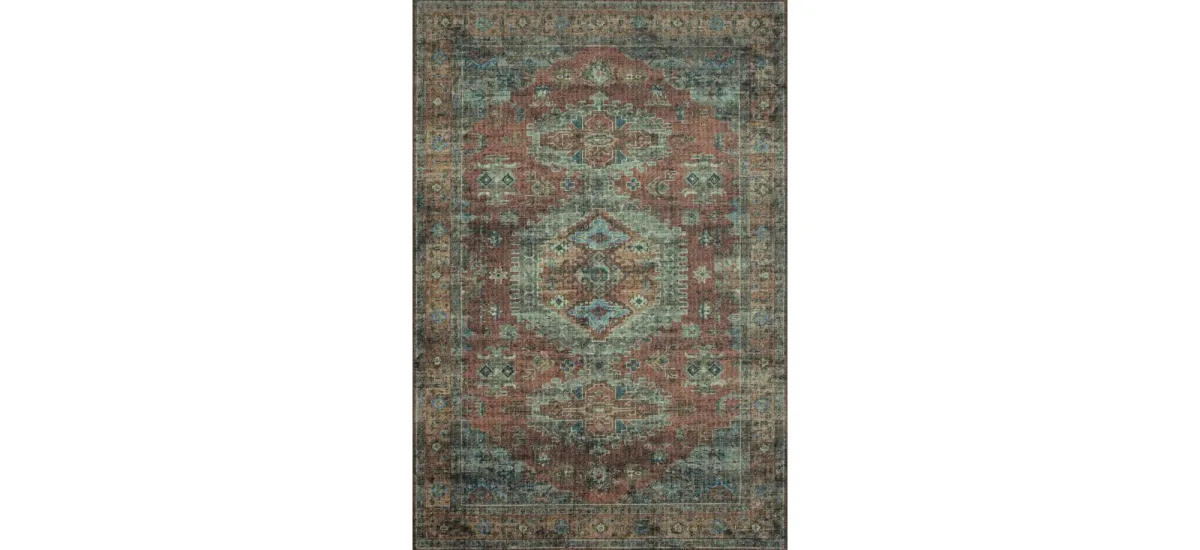 Skye Accent Rug in Terracotta/Sky by Loloi Rugs