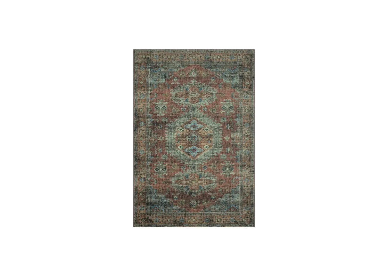 Skye Accent Rug in Terracotta/Sky by Loloi Rugs