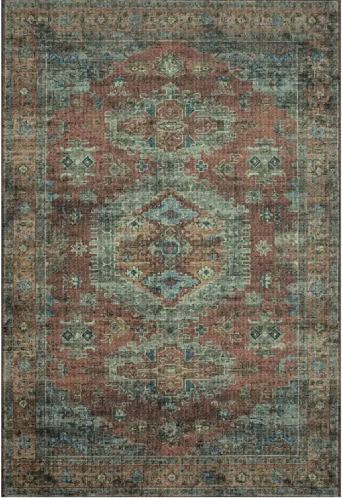 Skye Area Rug in Terracotta/Sky by Loloi Rugs