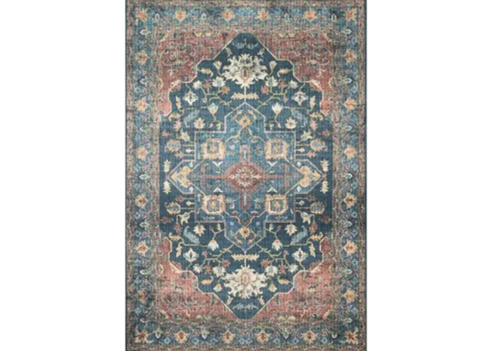 Skye Accent Rug in Denim/Brick by Loloi Rugs