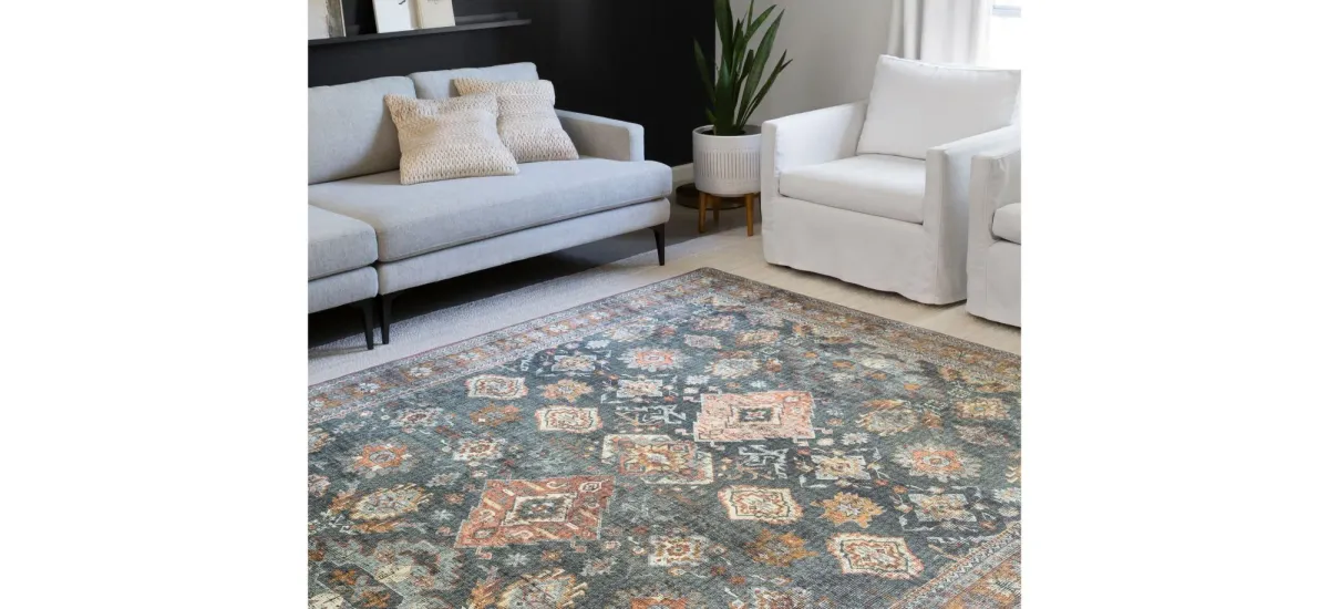 Skye Accent Rug in Sea/Rust by Loloi Rugs