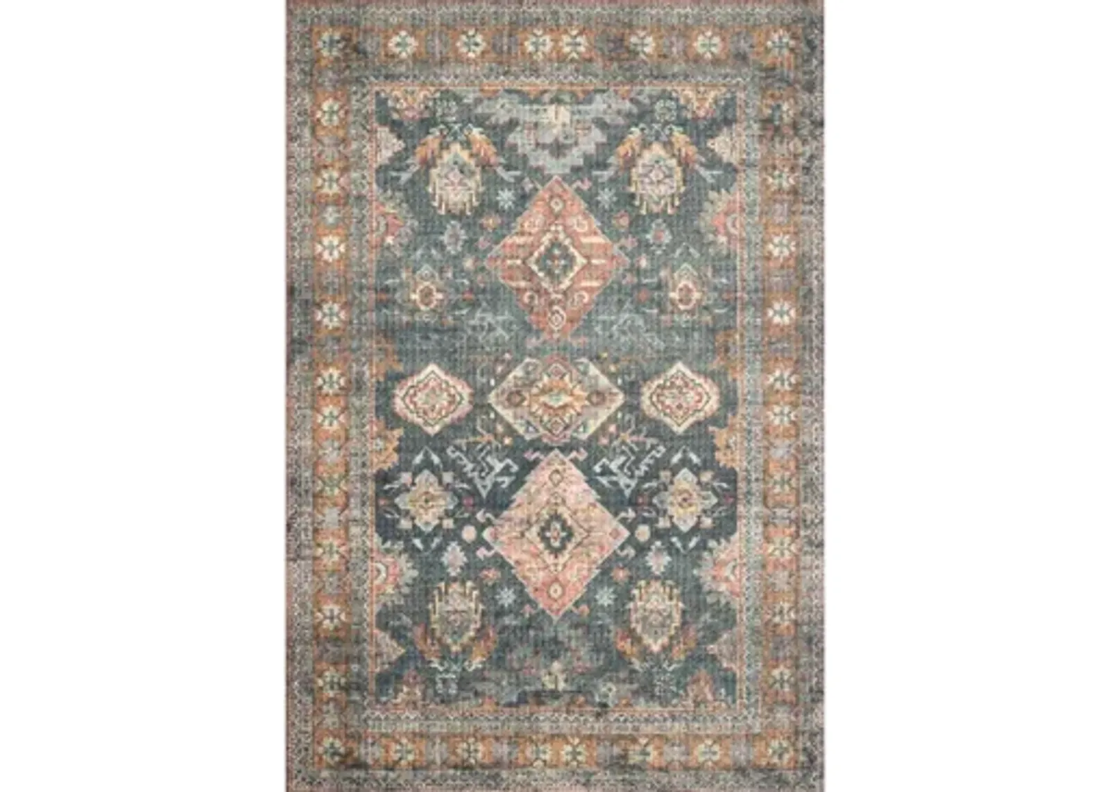 Skye Runner Rug in Sea/Rust by Loloi Rugs