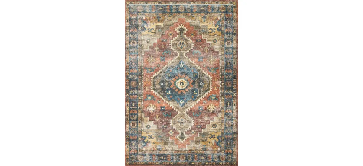 Skye Accent Rug in Rust/Blue by Loloi Rugs