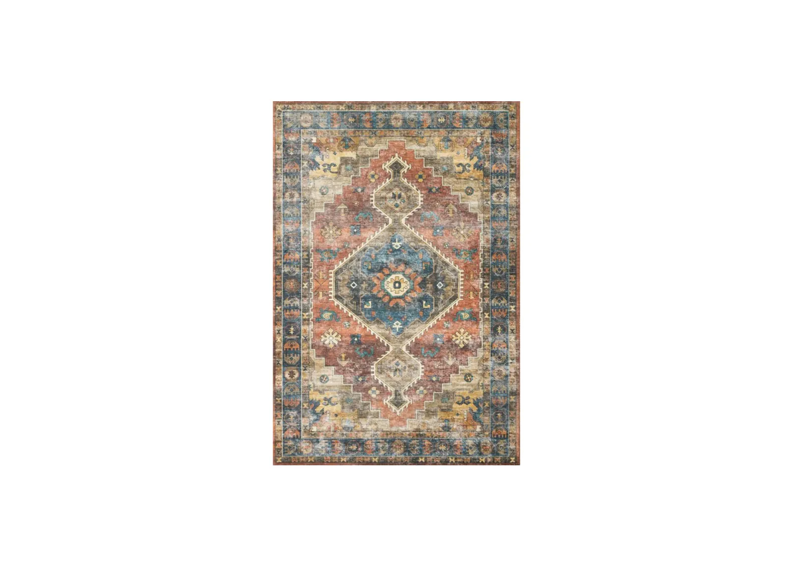 Skye Runner Rug in Rust/Blue by Loloi Rugs