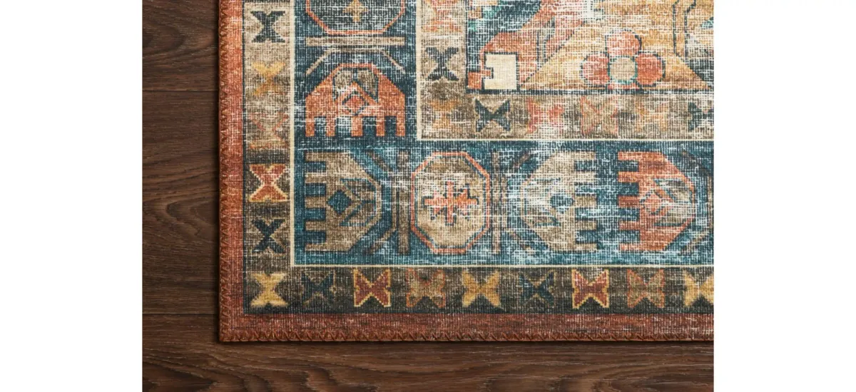 Skye Accent Rug in Rust/Blue by Loloi Rugs