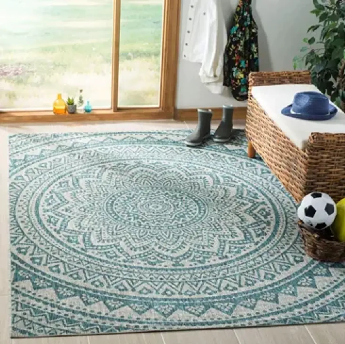 Courtyard Mandala Indoor/Outdoor Area Rug