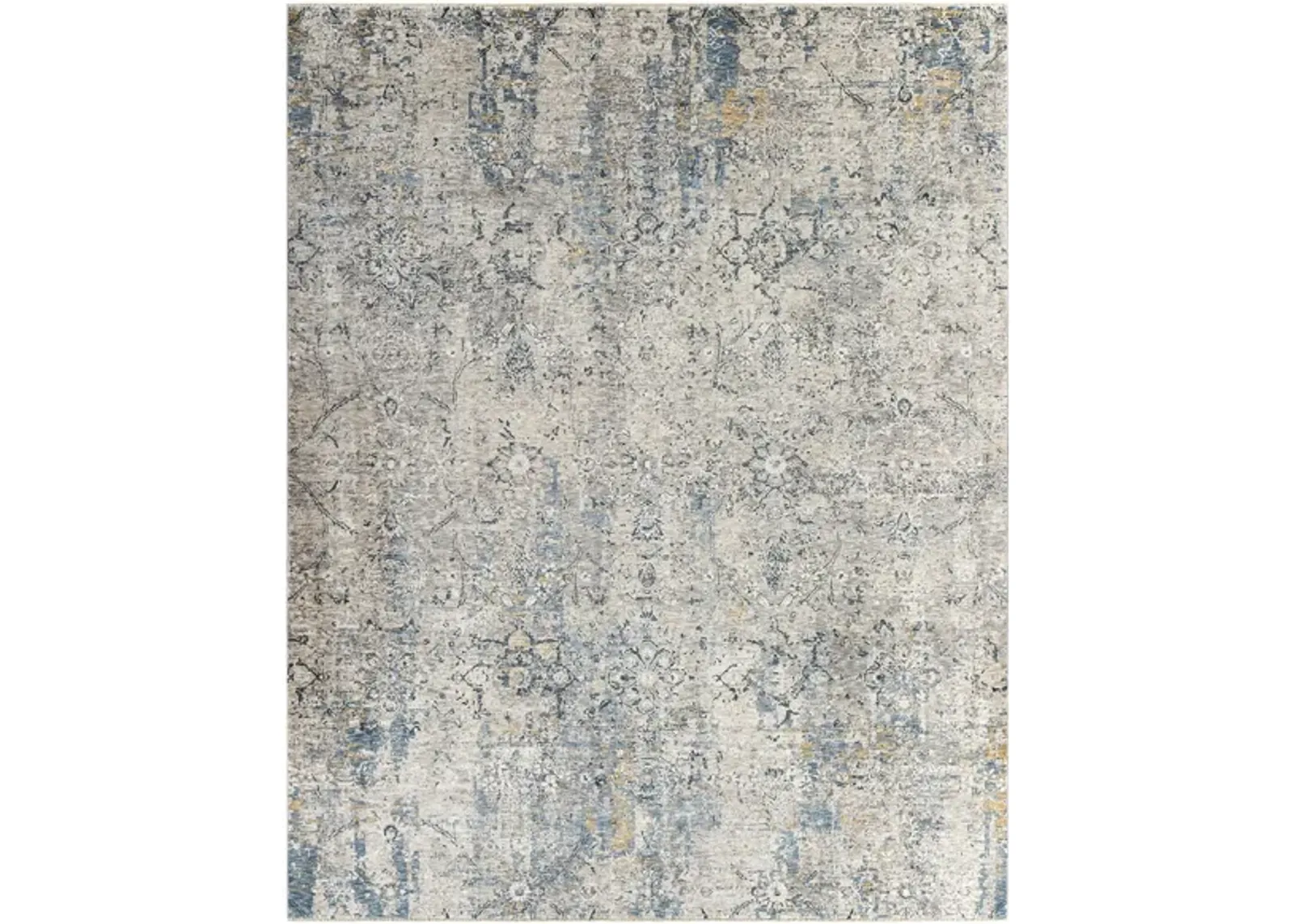 Caerdyf Filnt Area Rug in Camel, Wheat, Blue by Surya