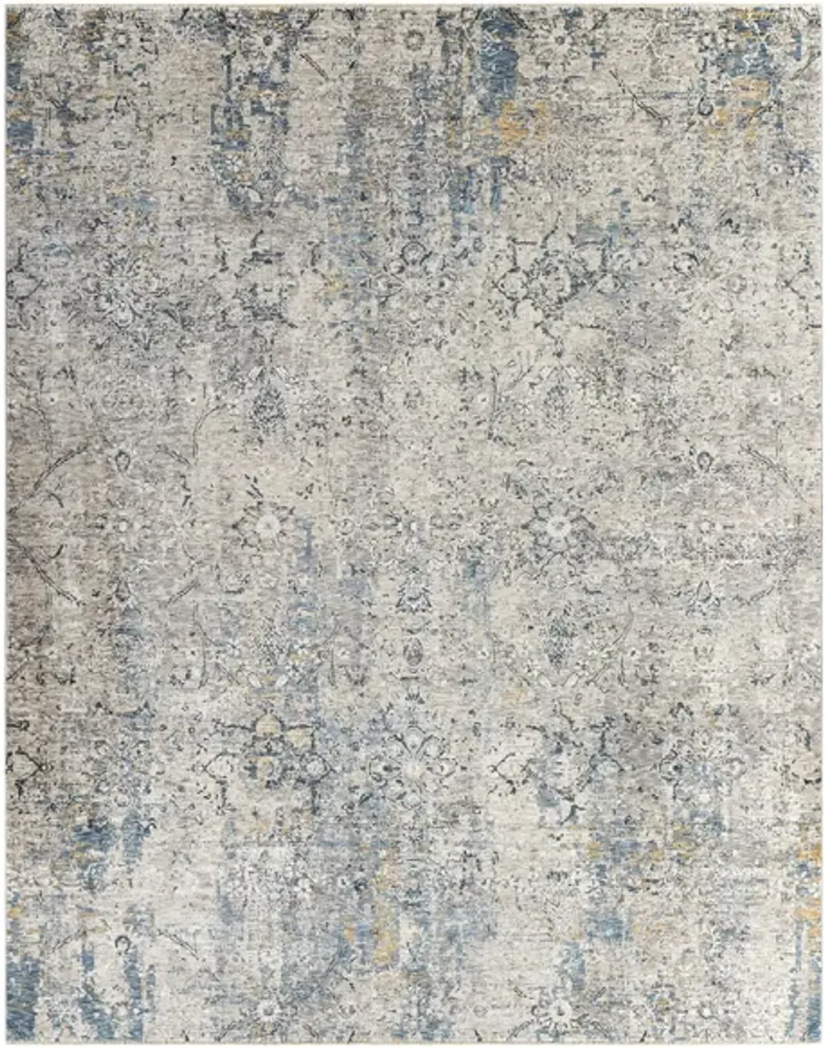 Caerdyf Filnt Area Rug in Camel, Wheat, Blue by Surya