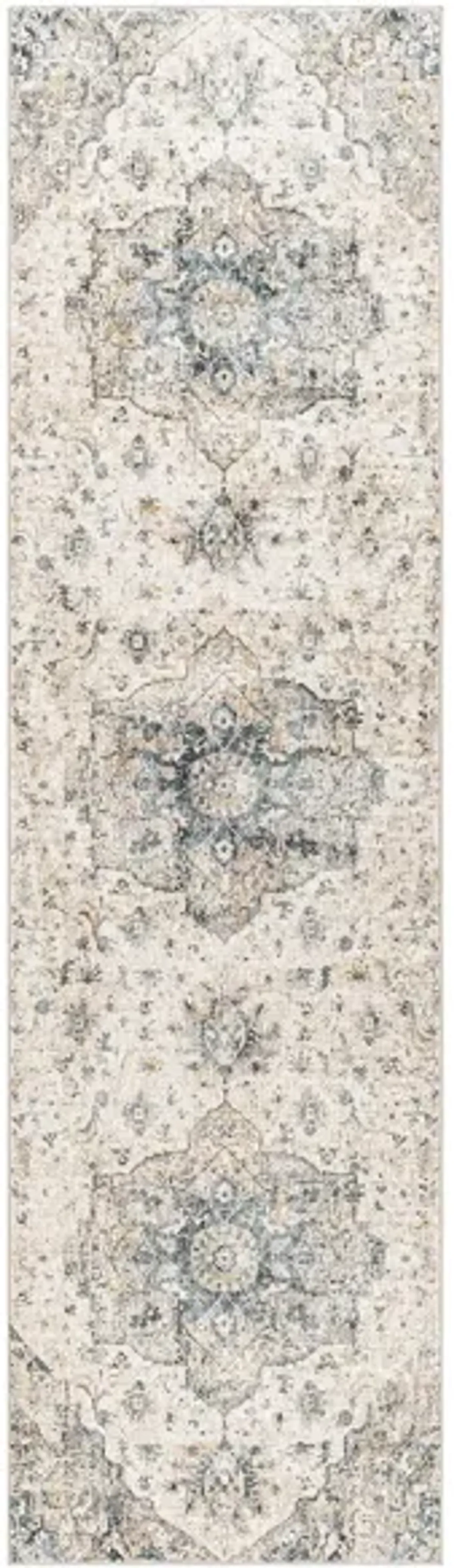 Caerdyf Shotton Area Rug in Teal, Ivory, Gray, Camel by Surya