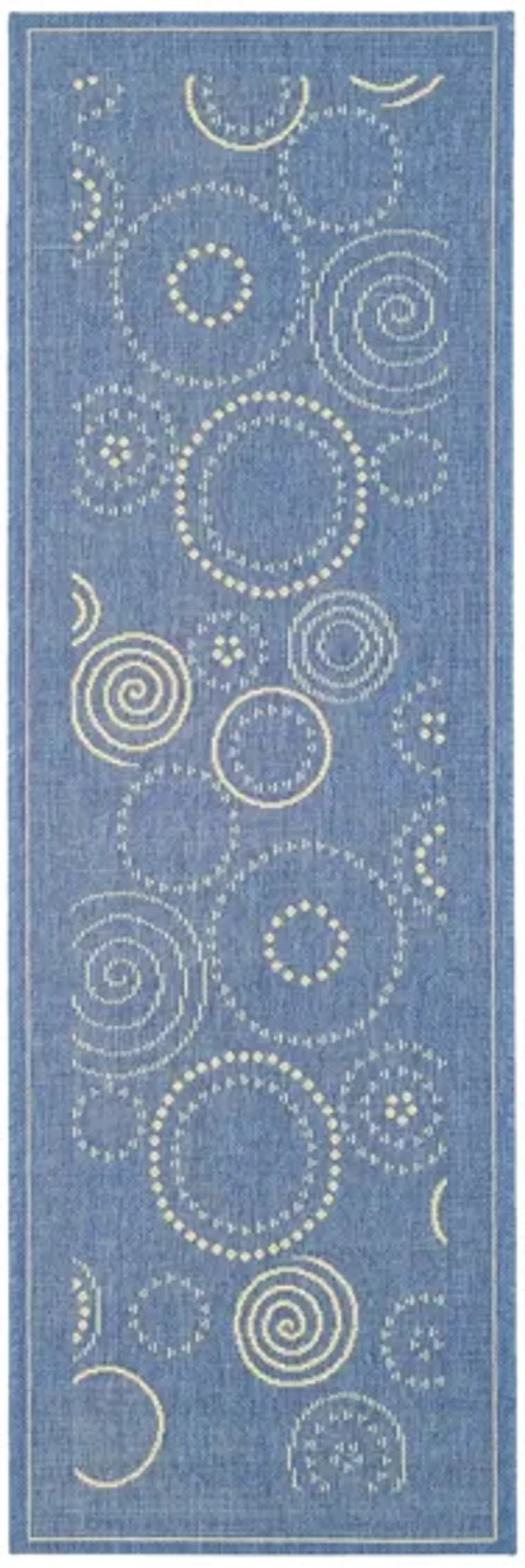 Courtyard Runner Rug in Blue & Natural by Safavieh