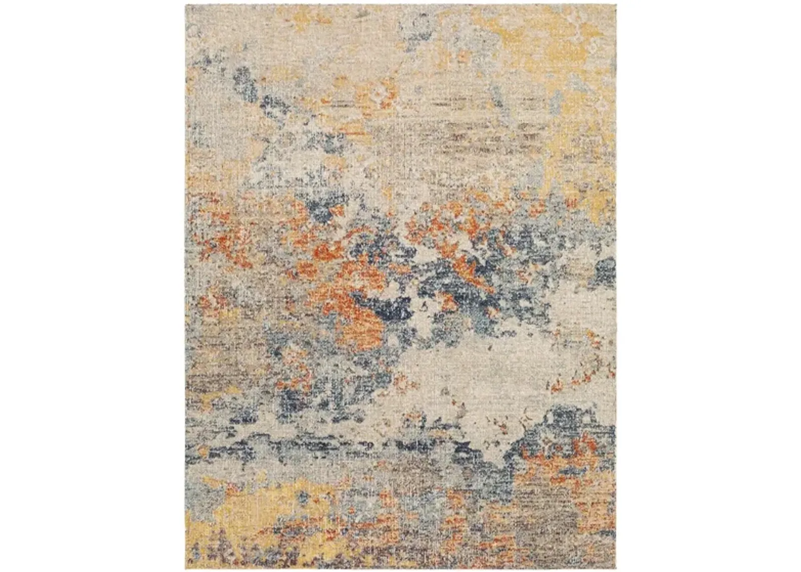 Huntington Beach Dusk Indoor/Outdoor Area Rug in Orange, Saffron, Aqua, Dark Blue, Oatmeal, Red, Gray, Dusty Coral, Medium Brown, Cream by Surya