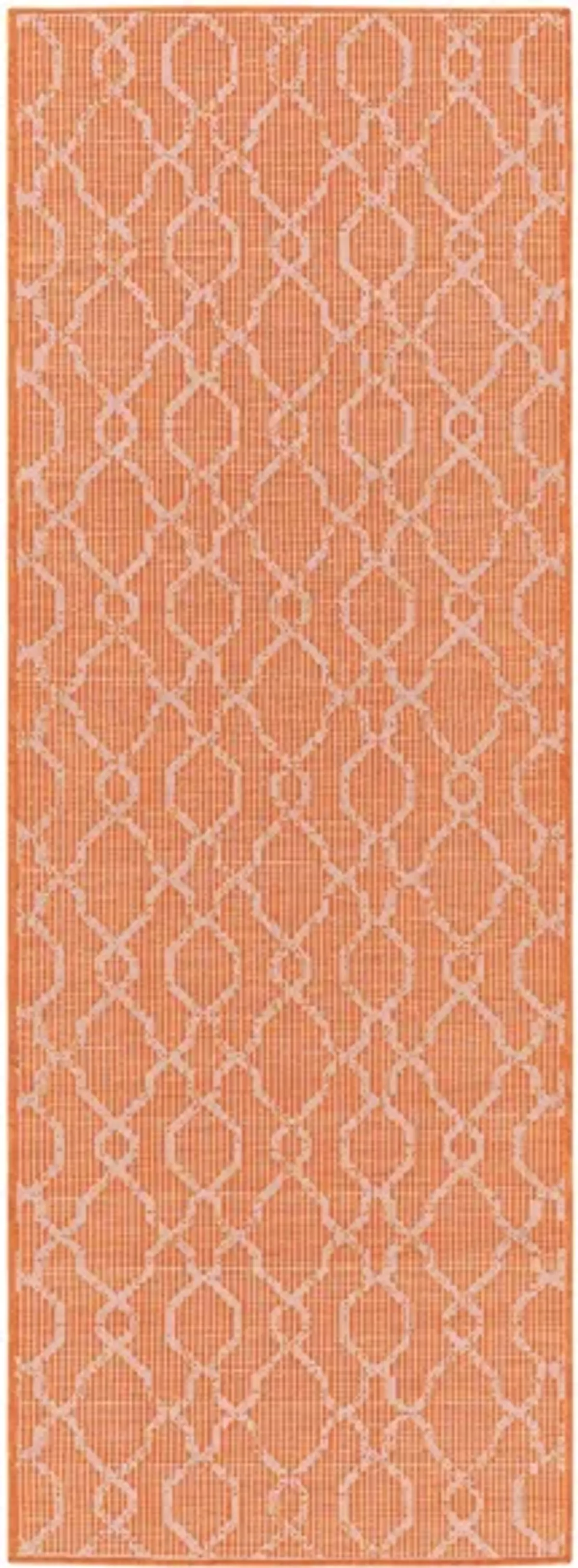 Pasadena Sage Indoor/Outdoor Runner Rug in Burnt Orange by Surya