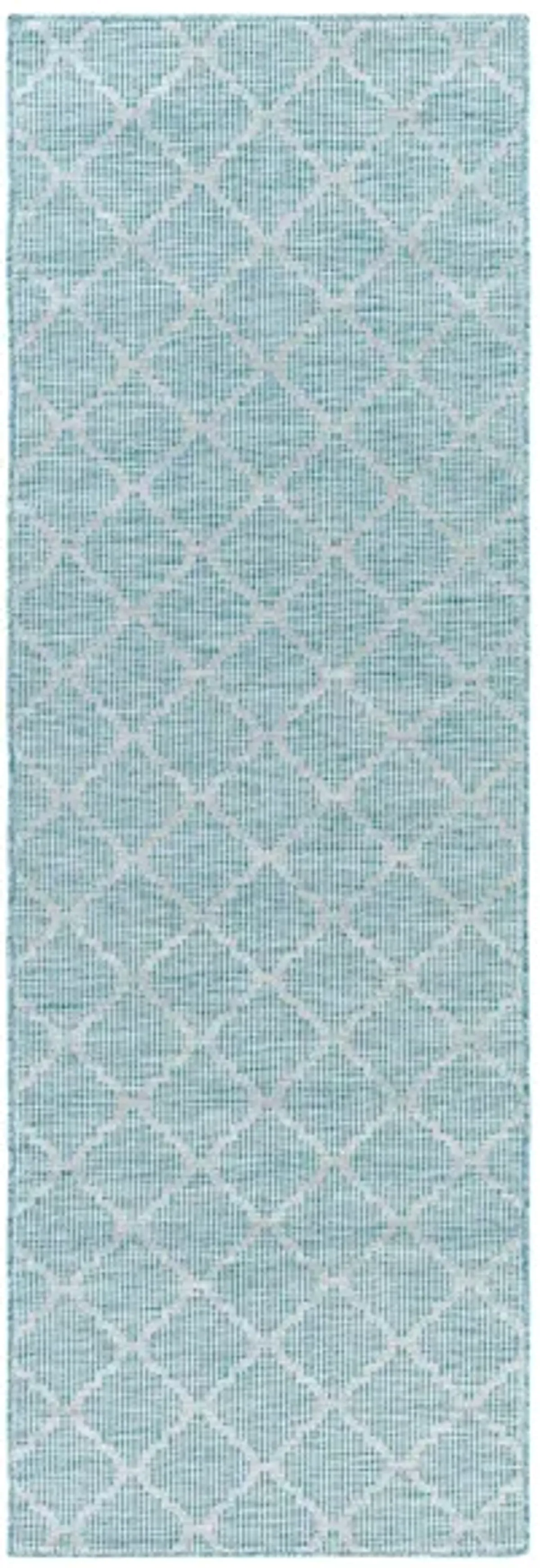 Pasadena Sage Indoor/Outdoor Runner Rug in Aqua by Surya