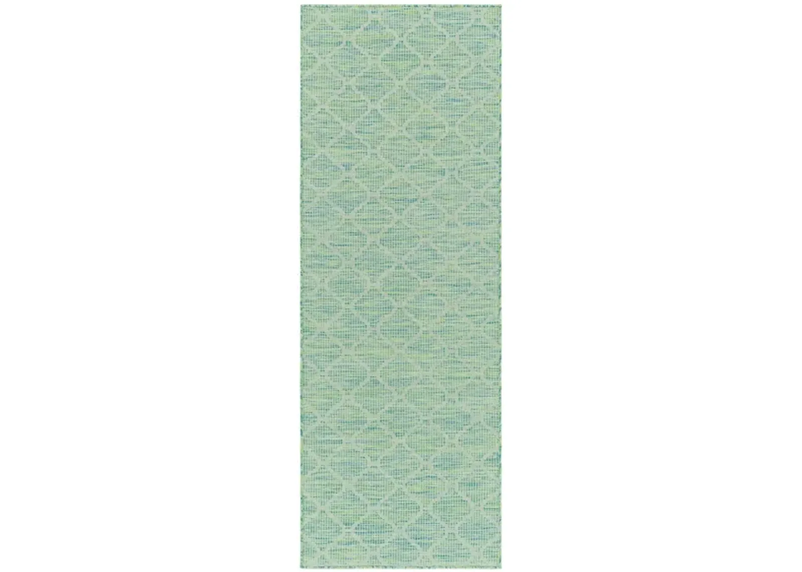 Pasadena Sage Indoor/Outdoor Runner Rug in Grass Green, Blue by Surya