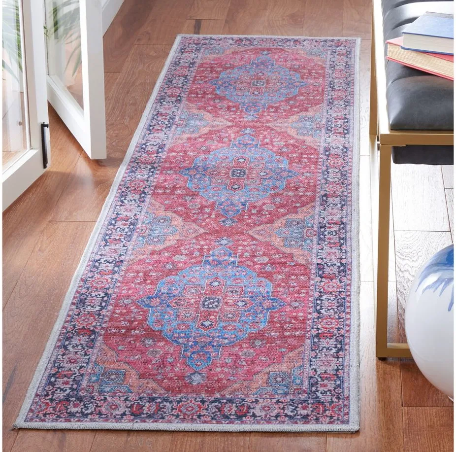 Serapi Runner Rug in Blue & Rust by Safavieh