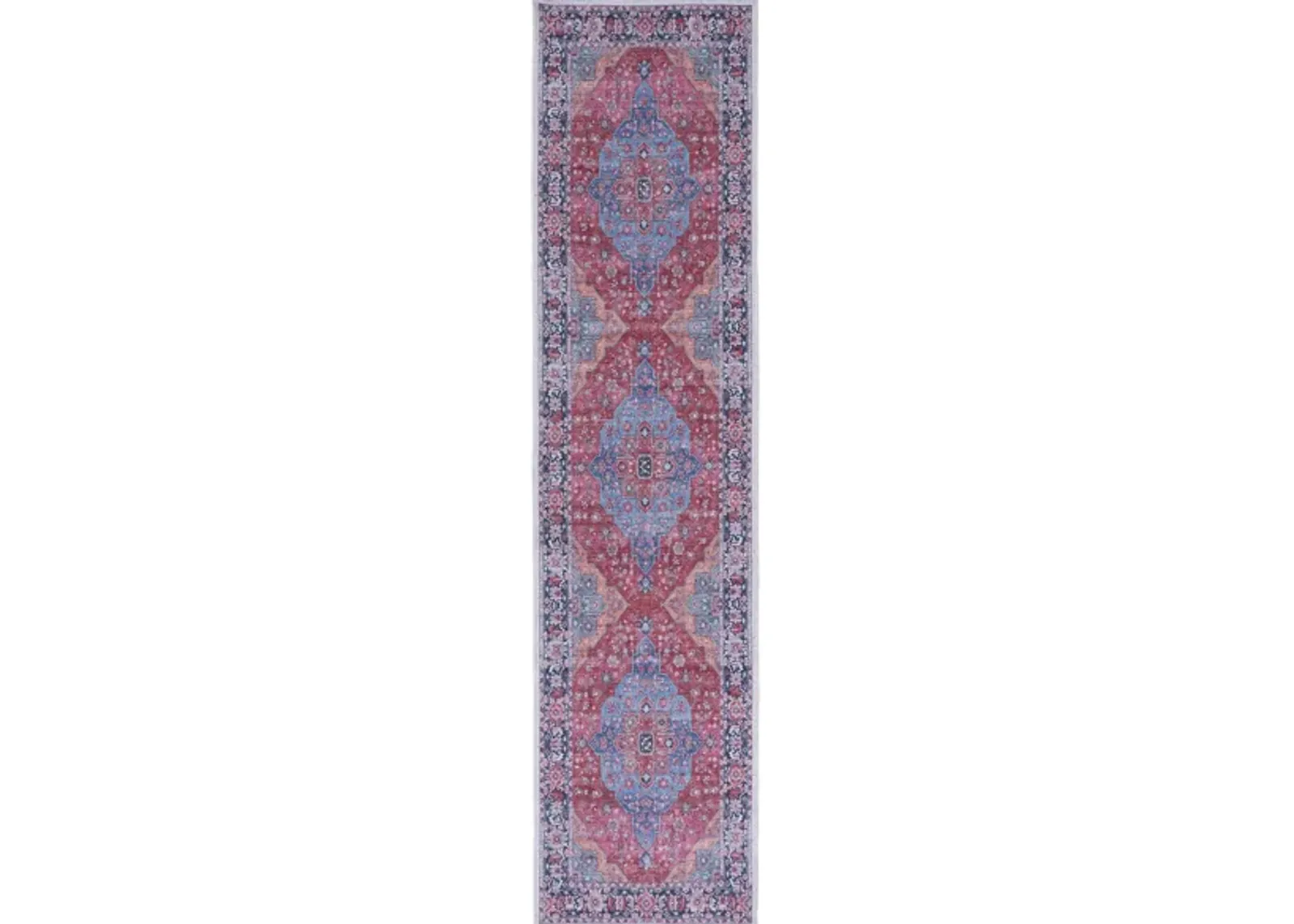 Serapi Runner Rug in Blue & Rust by Safavieh