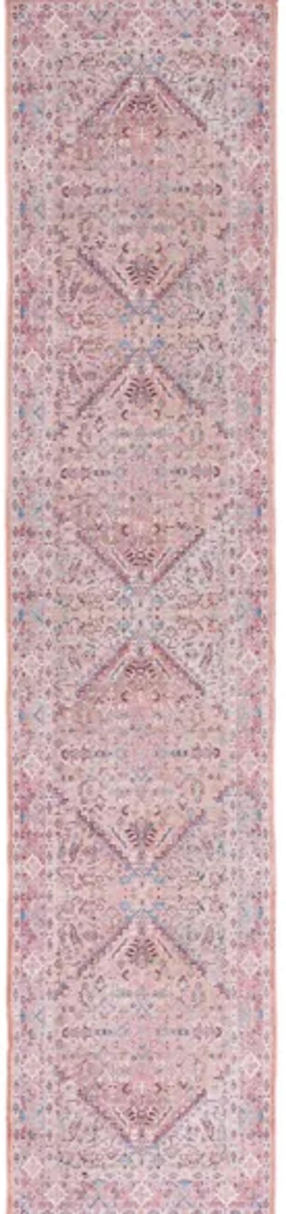 Serapi Runner Rug in Beige & Pink by Safavieh