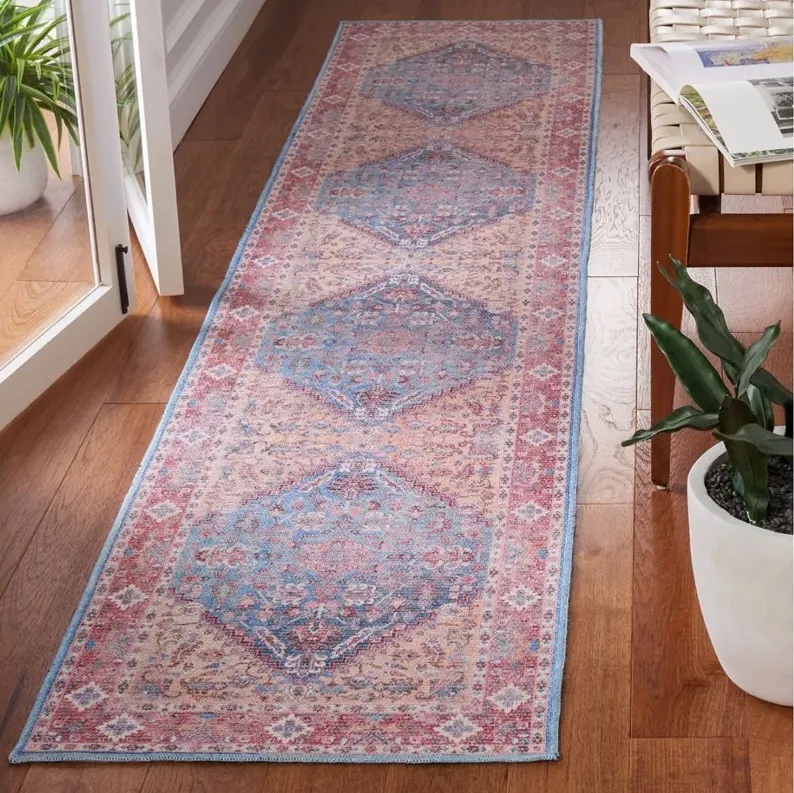 Serapi Runner Rug in Blue & Rust by Safavieh