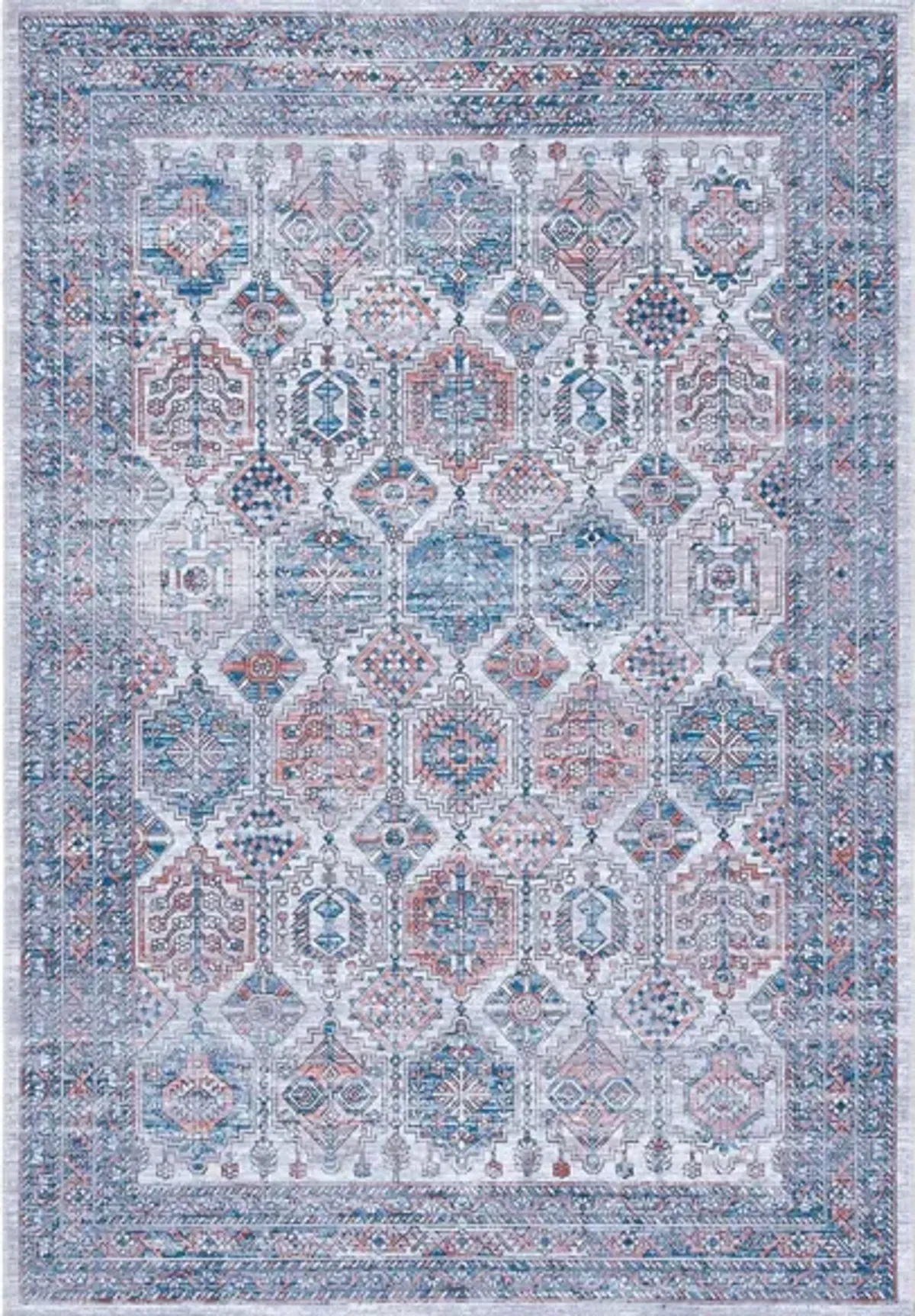 Serapi Area Rug in Blue & Rust by Safavieh