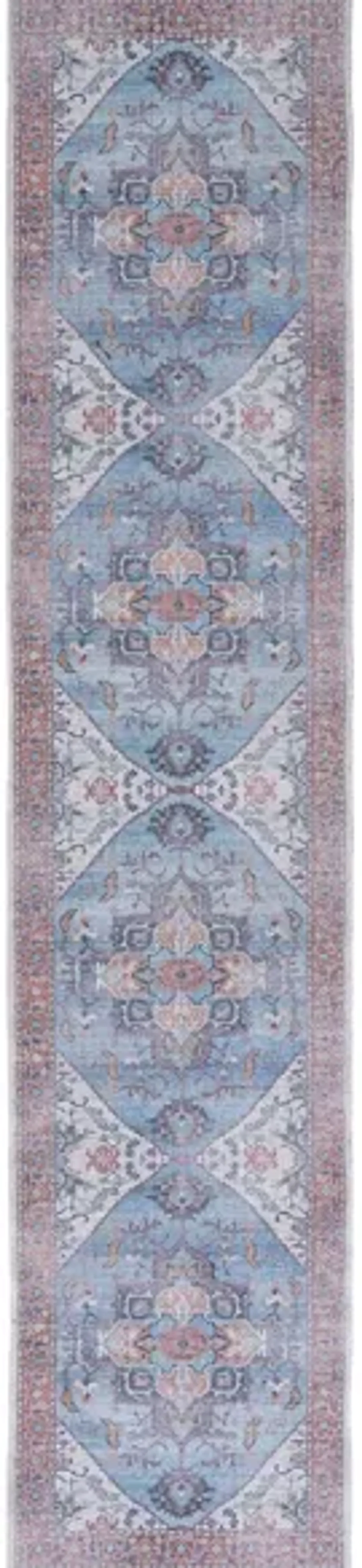 Serapi Runner Rug in Blue & Ivory by Safavieh