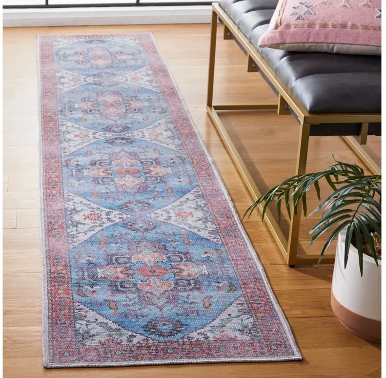 Serapi Runner Rug in Blue & Ivory by Safavieh