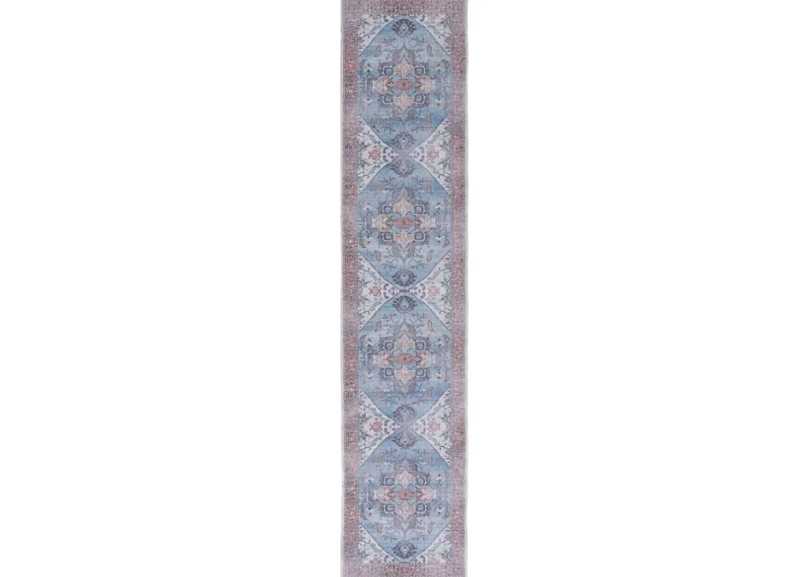 Serapi Runner Rug in Blue & Ivory by Safavieh