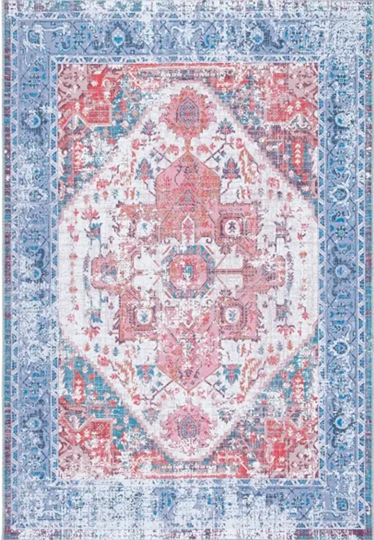 Serapi Area Rug in Rust & Blue by Safavieh