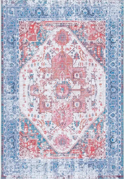 Serapi Area Rug in Rust & Blue by Safavieh