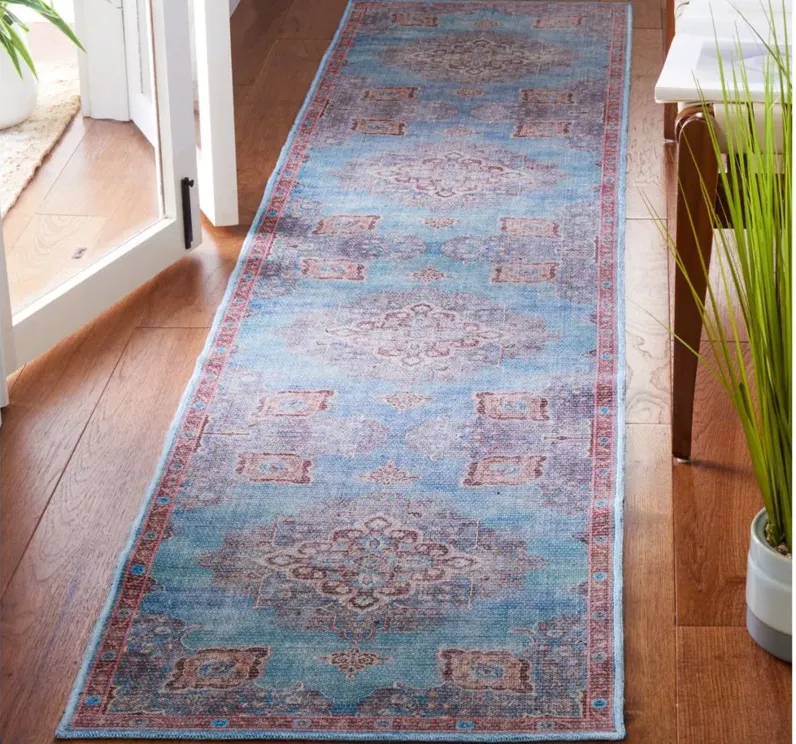 Serapi Runner Rug in Blue & Brown by Safavieh