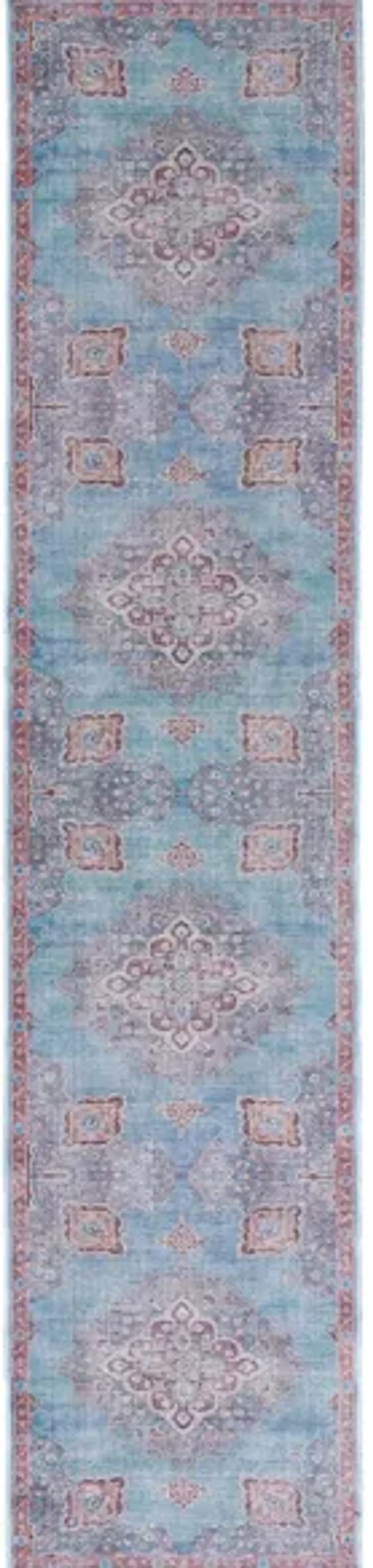 Serapi Runner Rug in Blue & Brown by Safavieh