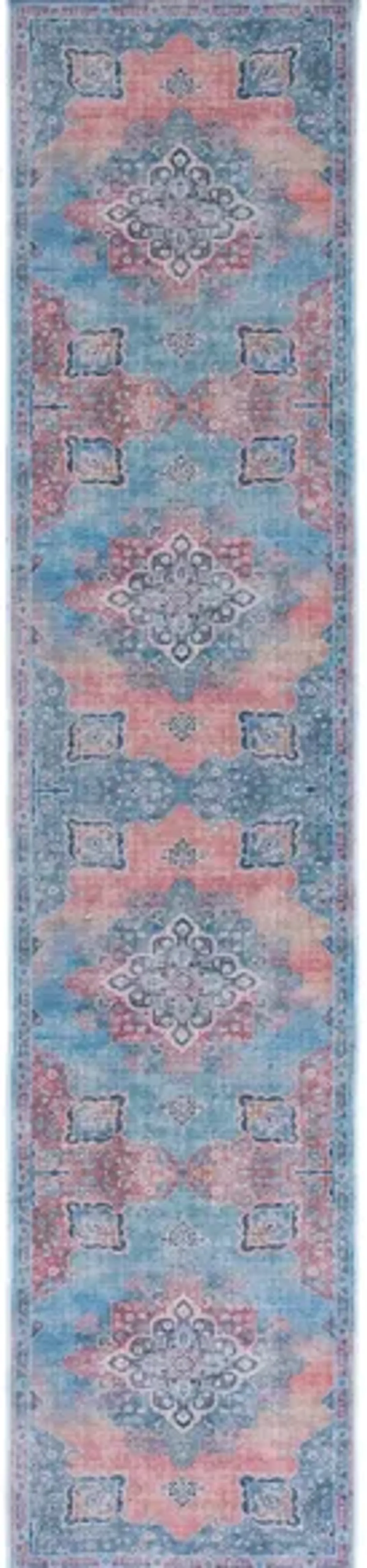 Serapi Runner Rug in Red & Blue by Safavieh