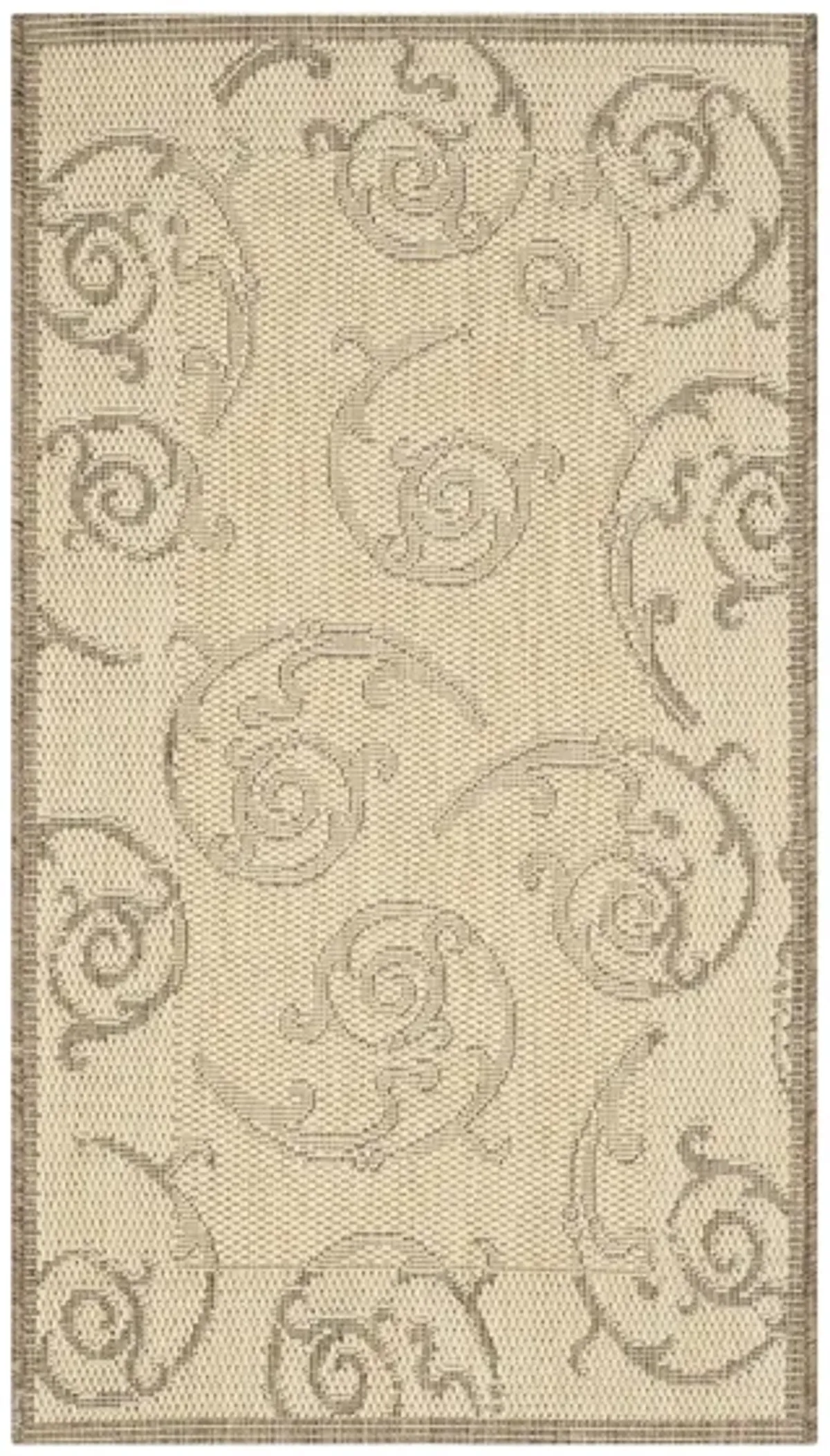 Courtyard Home Indoor/Outdoor Area Rug in Natural & Brown by Safavieh