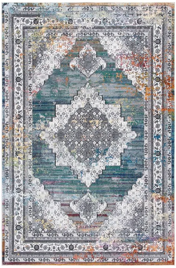 Aleyna Area Rug in Ivory / Blue by Safavieh